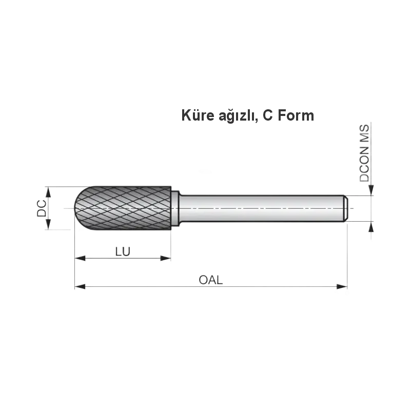 LUKAS Karbür kalıpçı taşlama Freze C formu C10x20x06x60DC — görsel 2