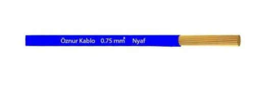 Öznur 1x0,75 NYAF Kablo  100mt. — Mavi — görsel 6