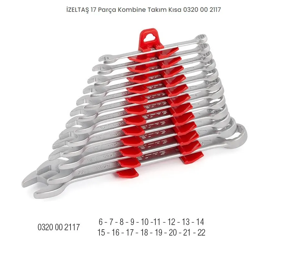 İzeltaş Kombine Anahtar Takımı 6-22 mm Kısa 0320002117 — görsel 1