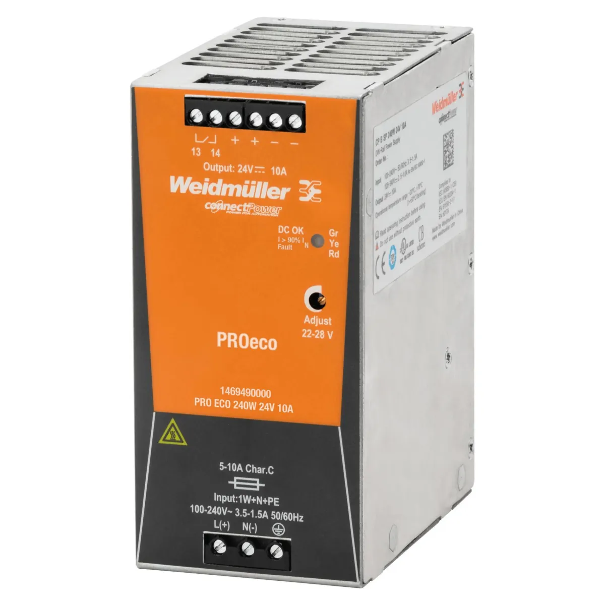 Weidmüller 1469490000 Pro Eco 240W 24V 10A Güç Kaynağı — görsel 1
