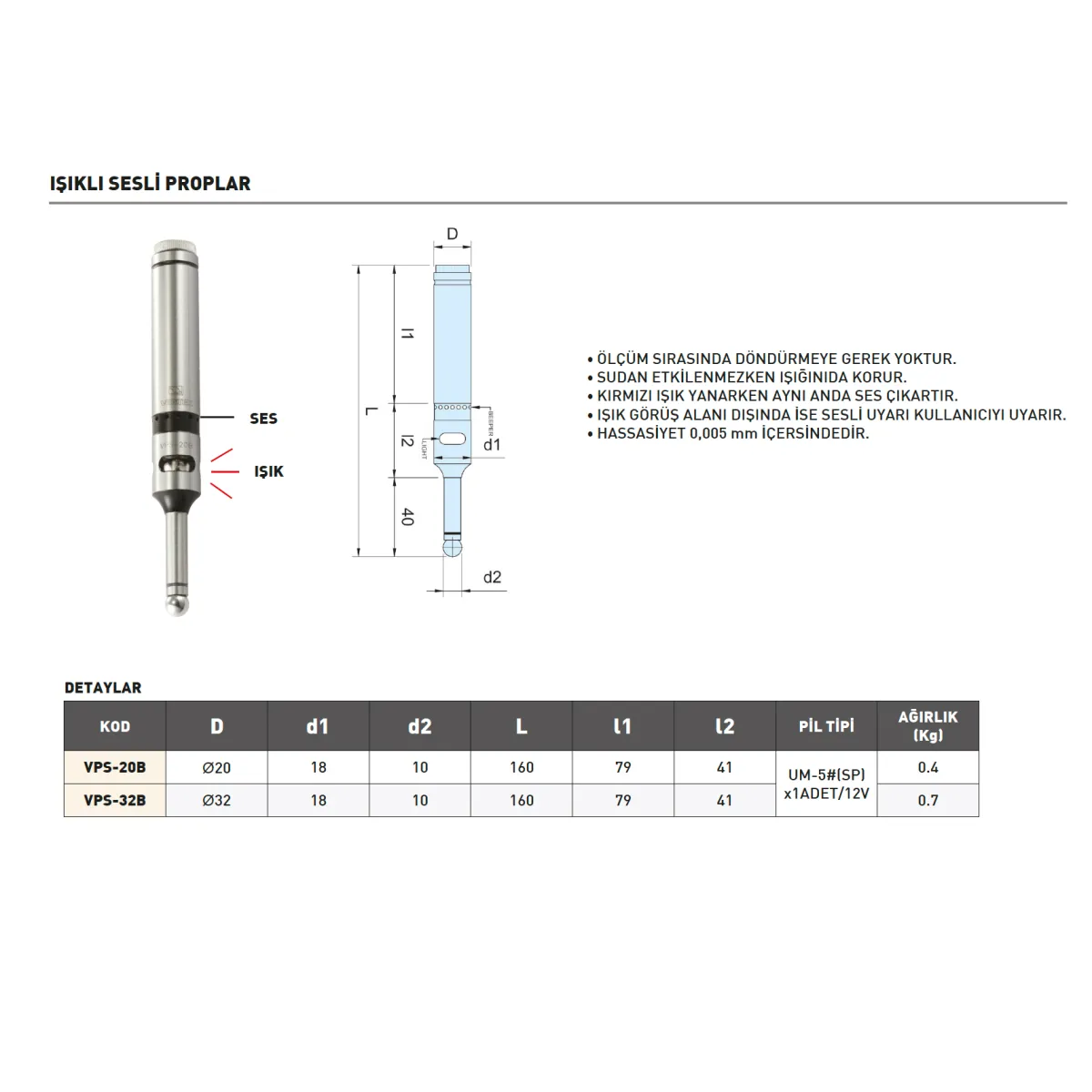Vertex VPS-32B Işıklı Sesli Prop 32x160mm — görsel 2