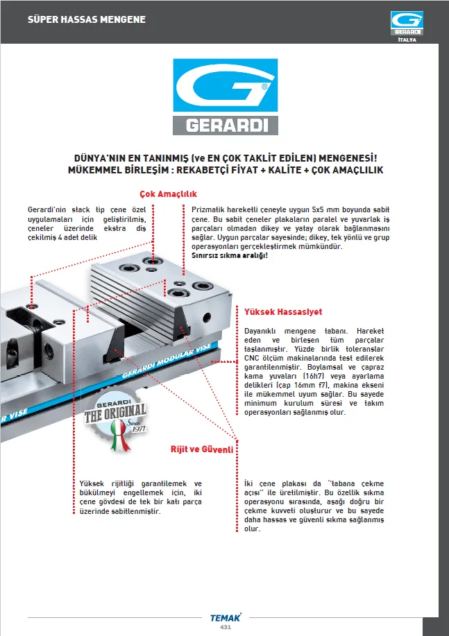 Gerardi GR.07.65.02160 5 Eksen Mengene 88x136mm — görsel 3