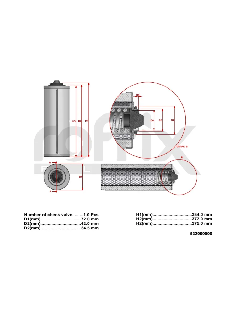 Roffix 532000508 Vakum Pompası Separatör Filtresi — görsel 2
