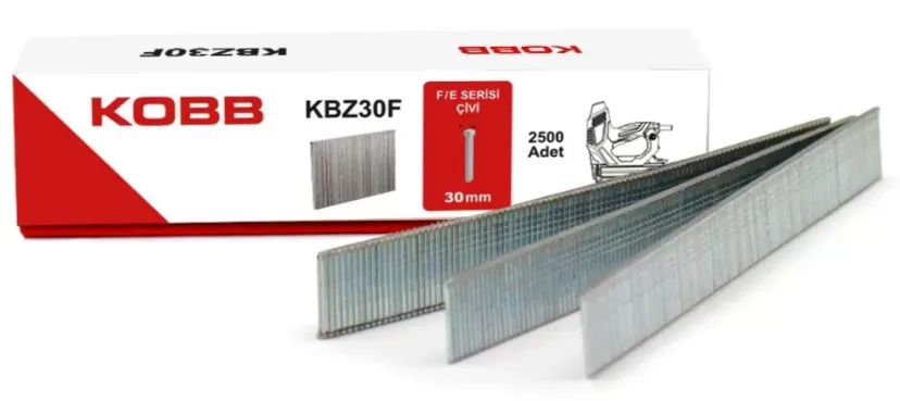 KOBB KBZ30F 30mm 2500 Adet F/E/J/8 Serisi Ağır Hizmet Tipi Kesik Başlı Çivi — görsel 2