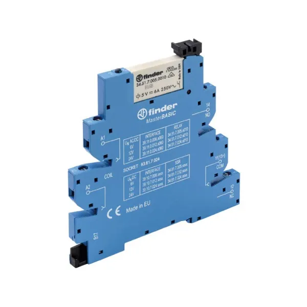 Finder 24Vdc 6A Slim Röle + Soket — 1 Adet