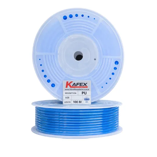 Kafex  6,5X10 PU Poliüretan Pnömatik Hava Hortumu (-20°C / +70°C)