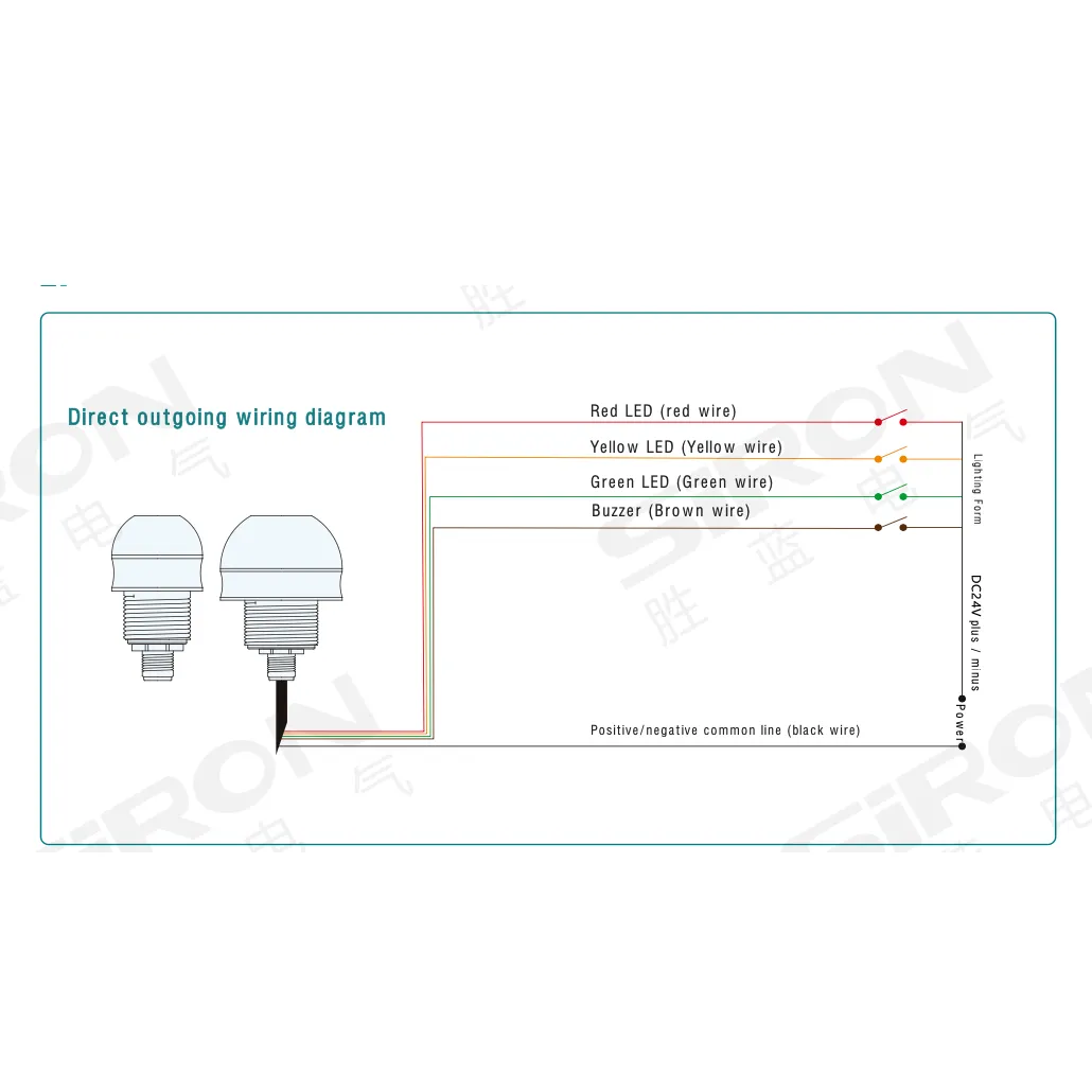 Siron D102C-503RYG-B-P 24V DC Buzzer İkaz Lambası — görsel 4