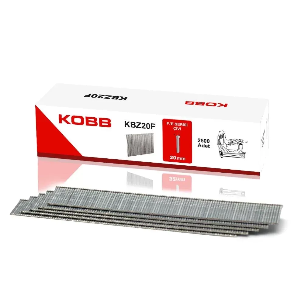 KOBB KBZ20F 20mm 2500 Adet F/E/J/8 Serisi Ağır Hizmet Tipi Kesik Başlı Çivi — görsel 2