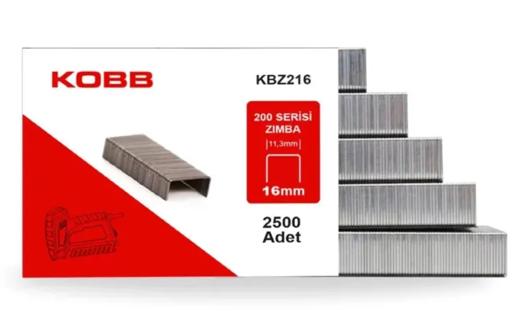 KOBB KBZ216 16mm 2500 Adet 200 Serisi Ağır Hizmet Tipi Zımba Teli — görsel 2