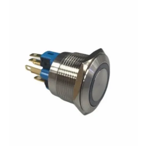 Swion GQ22-11E 22mm 12V Yeşil Ledli Yaylı Metal Buton