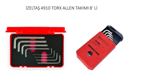 İzeltaş Torx Allen Anahtar Takımı 8 Parça T-9 / T40 4910007108