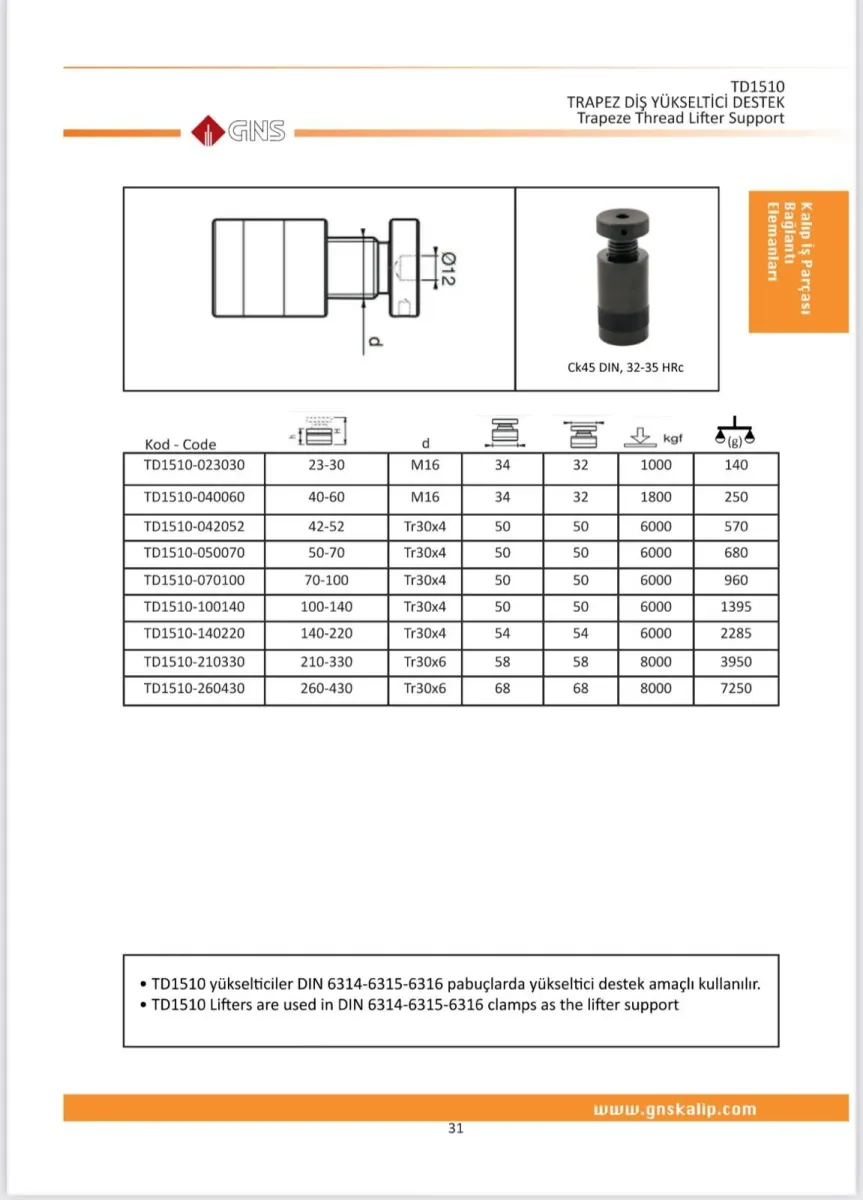 GNS TD1510# Trapez Diş Yükseltici Destek — 23-30mm — görsel 2