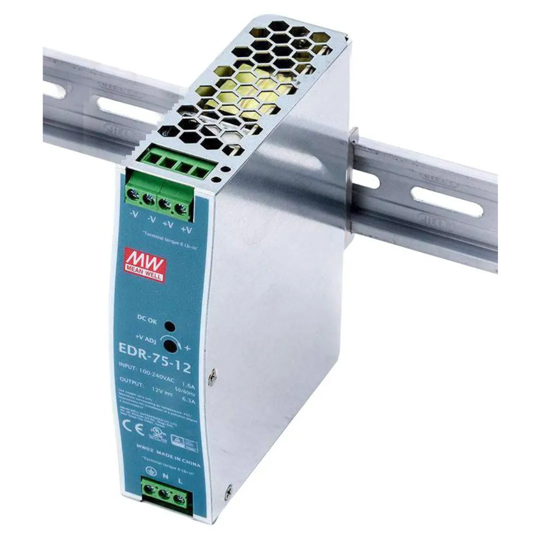 Meanwell EDR-75-12 12VDC 6,3A Ray Montaj Tip Regüle Güç Kaynağı — görsel 1