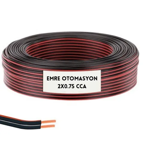 Emre Otomasyon Siyah 100 mt 2X0.75 CCA Kablo — görsel 1
