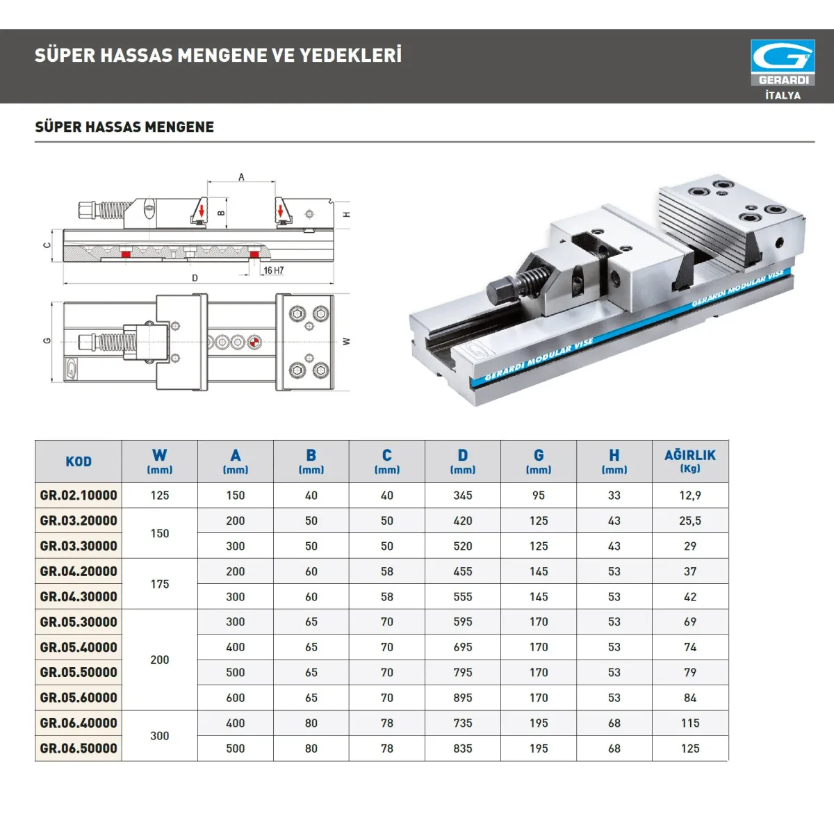 Gerardi GR.05.40000 200x400mm Süper Hassas Tezgah Mengene — görsel 2
