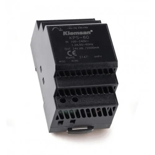 Klemsan KPS-60 24Vdc 2.5A  Güç Kaynağı Ray Montaj — görsel 1