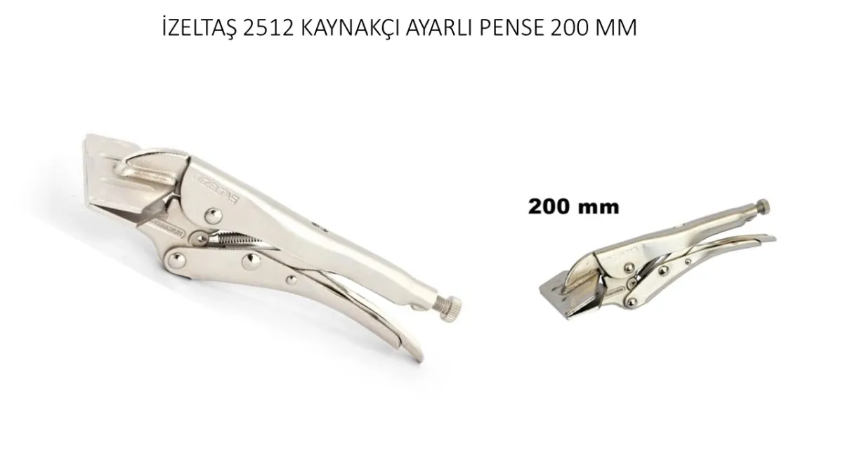 İzeltaş Kaynakçı Ayarlı Pense 200 mm (Düz Ağız) 2512110200 — görsel 1