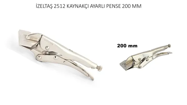 İzeltaş Kaynakçı Ayarlı Pense 200 mm (Düz Ağız) 2512110200