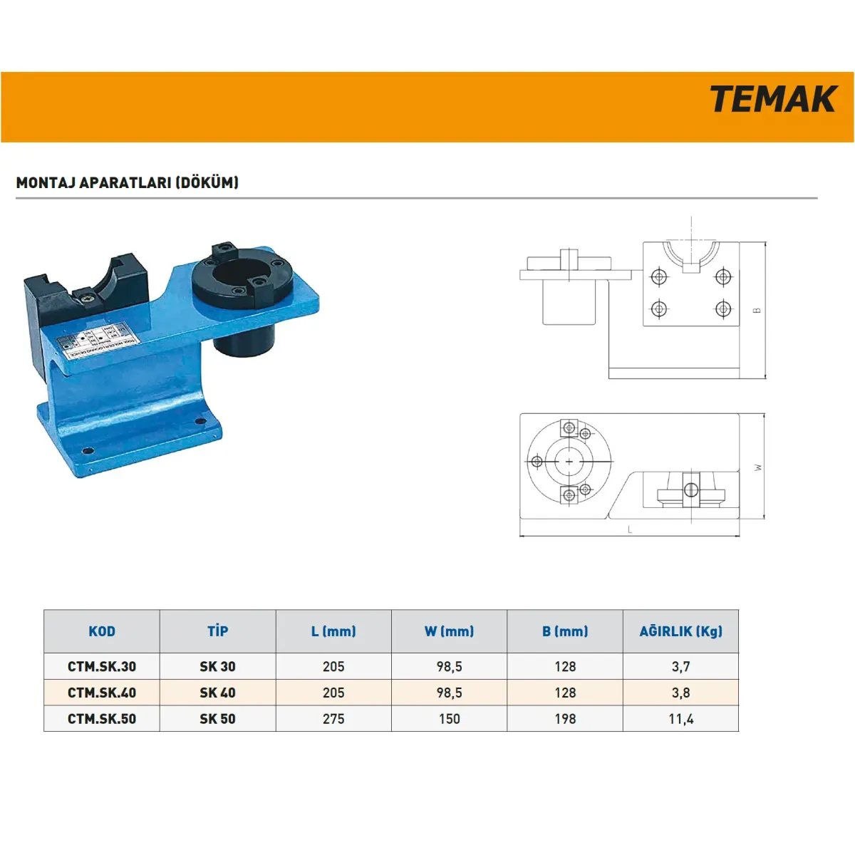 PLD CTM.SK.40 SK40 Döküm Montaj Aparatı — görsel 2