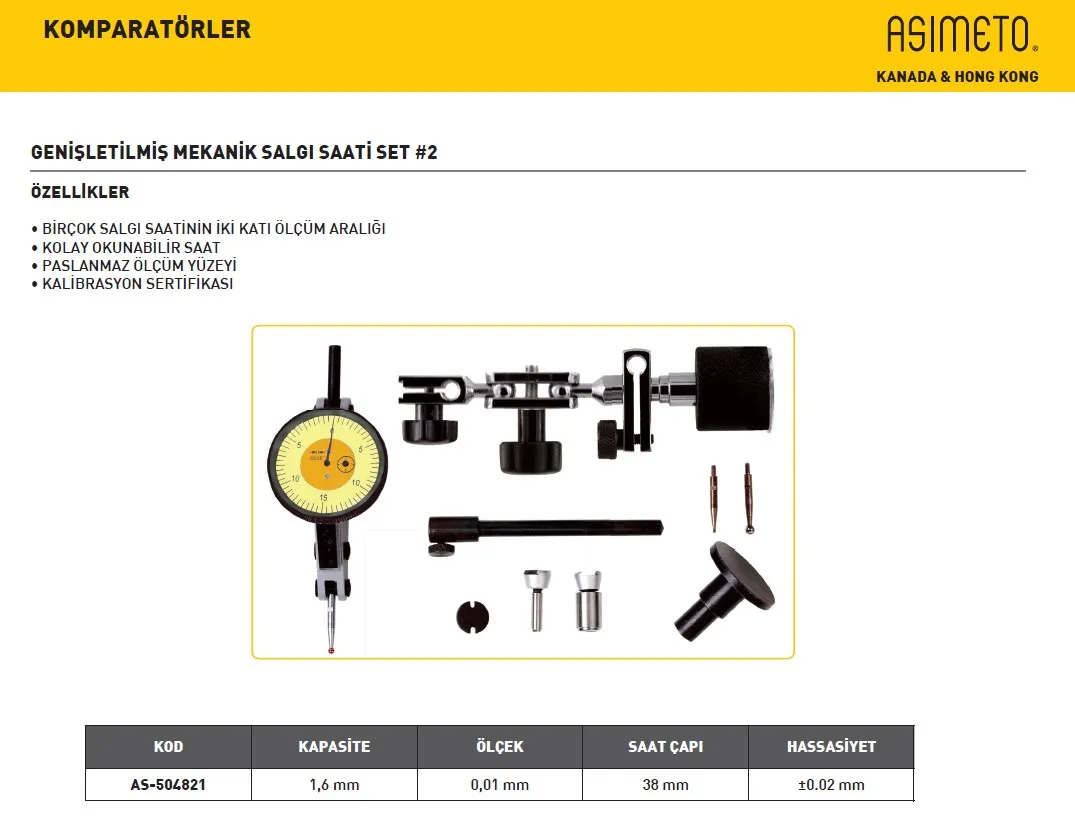 Asimeto AS-504821 Salgı Komparatör Saati Set2 1.6Mmx0.01 — görsel 2