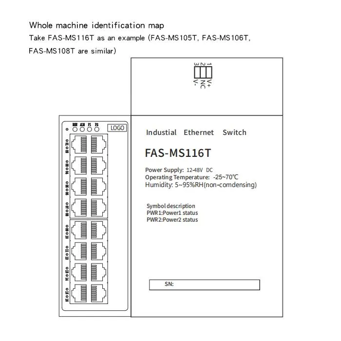 FAS 5 Ports FAS-MS105T 00S105 Yönetilmeyen Ethernet Switch — görsel 2