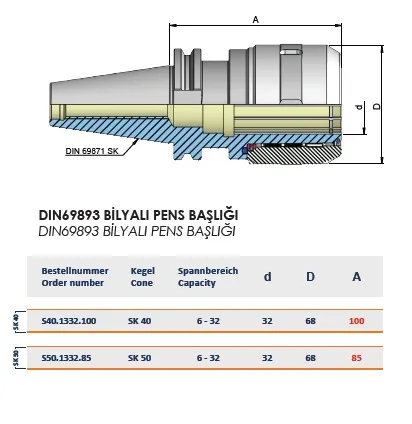 CEBIO CB.S50.1332.85 SK50 - 32 - A:85 Rulmanlı Tutucu — görsel 2