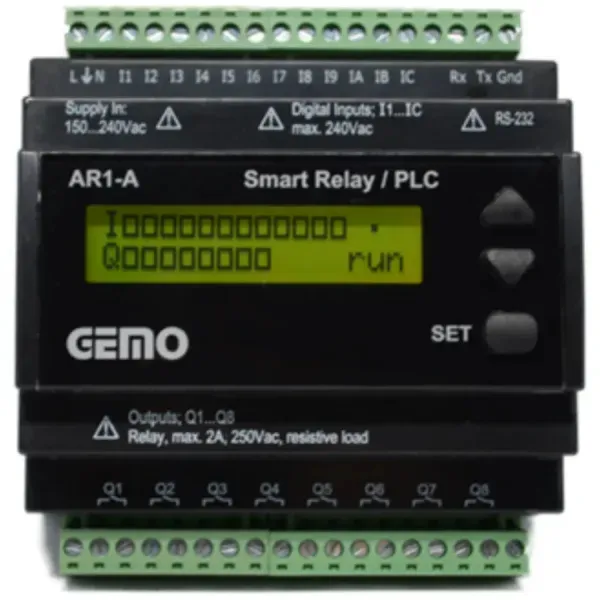 Gemo AR1-A-230VAC 230VAC 12DI/8DO Akıllı Röle Plc