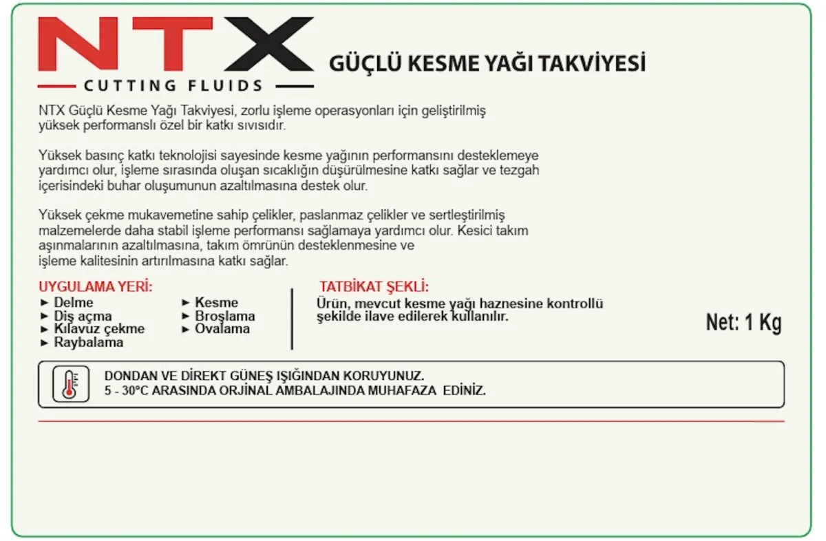 NTX Güçlü Kesme Yağı Takviyesi – Kesme Yağı Performans Artırıcı Katkı — görsel 2