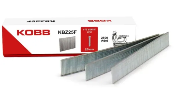 KOBB KBZ25F 25mm 2500 Adet F/E/J/8 Serisi Ağır Hizmet Tipi Kesik Başlı Çivi