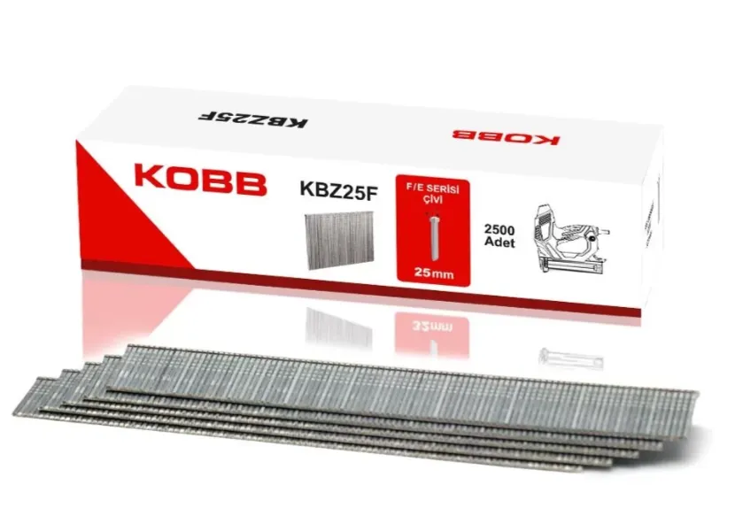 KOBB KBZ25F 25mm 2500 Adet F/E/J/8 Serisi Ağır Hizmet Tipi Kesik Başlı Çivi — görsel 2