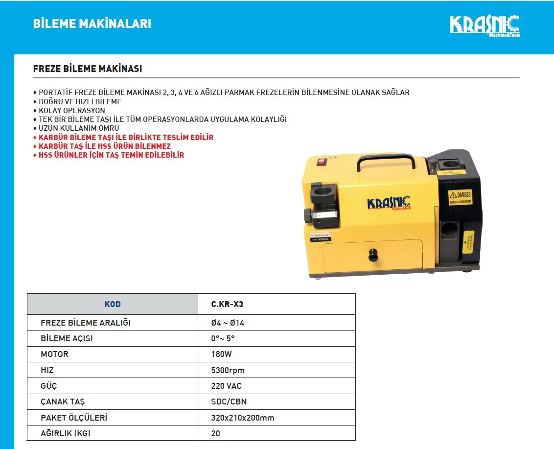 Krasnic C.KR-X3 4-14 Freze Bileme Makinası — görsel 2