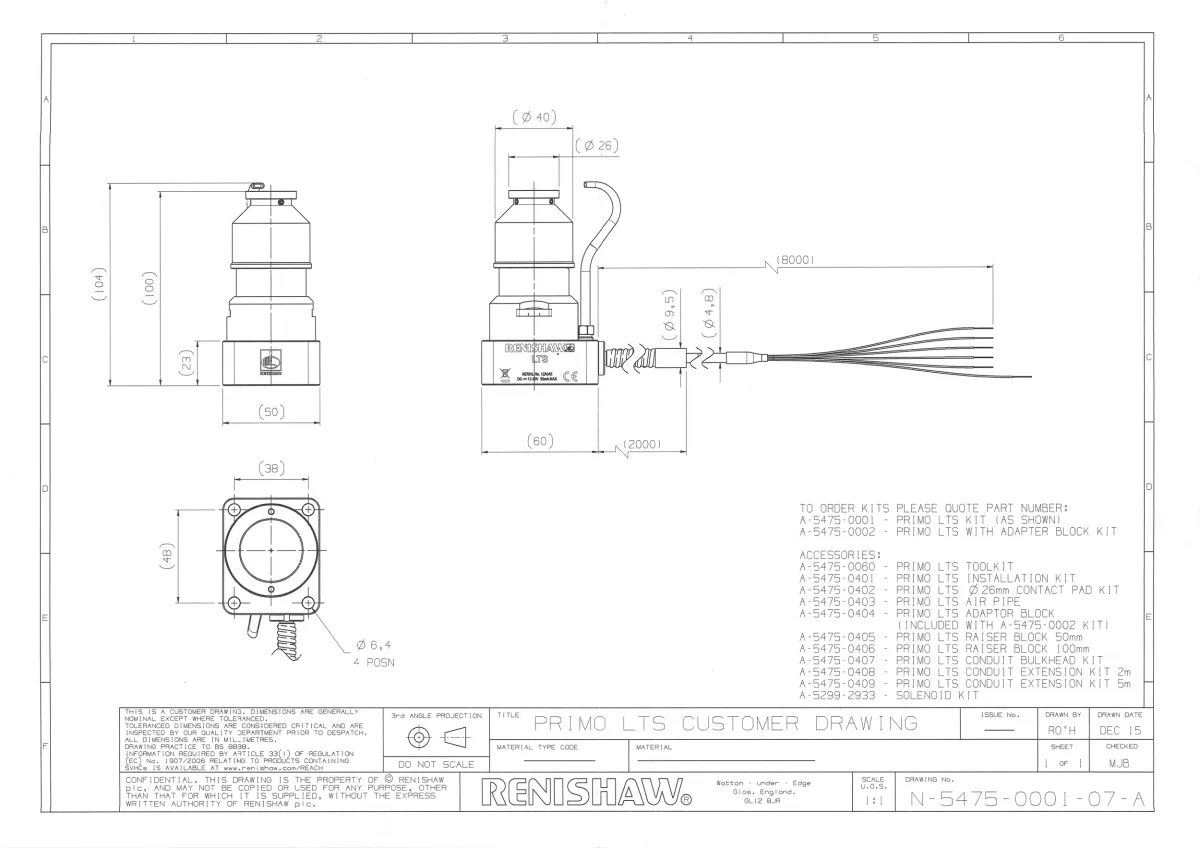 Renishaw A-5475-0001 Primo LTS Takım Ölçme Probu — görsel 2