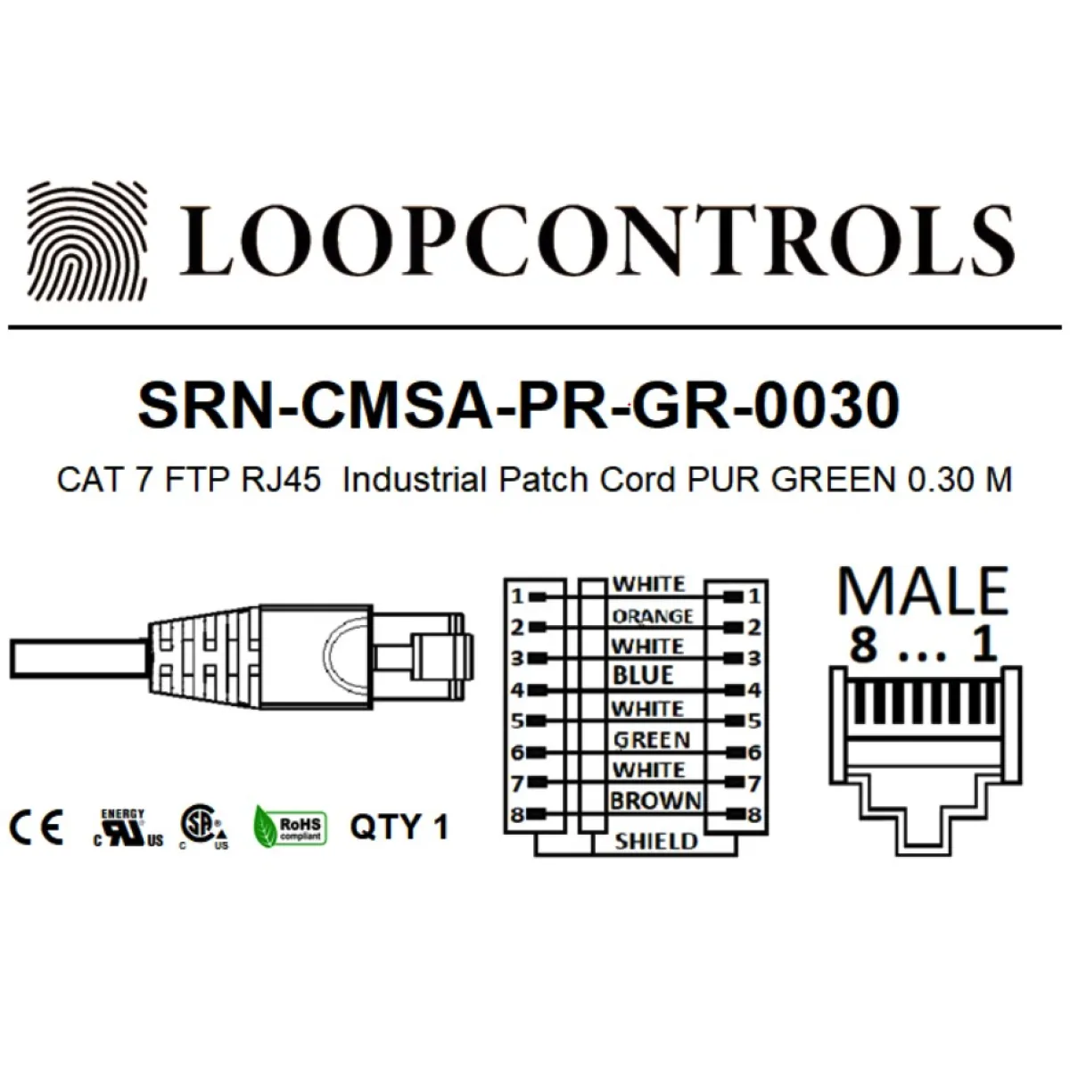 Siron SRN-CMSA-PR-GR-0250 RJ45 CAT6 PUR Kablo 2,5m — görsel 3