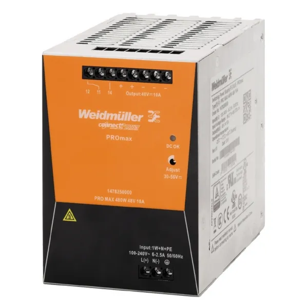 Weidmüller 1478140000 Pro Max 24V 20 Amper 480W Ray Montaj Güç Kaynağı