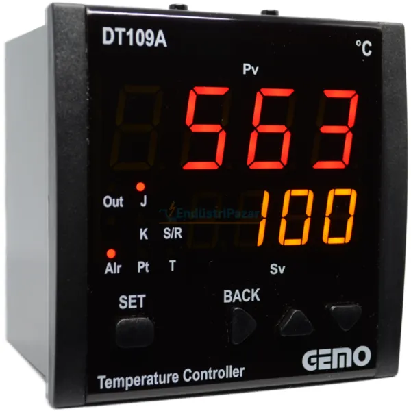 Gemo DT109AX-230VAC-R Çift Display 2 Röle Çıkışlı  230Vac Sıcaklık Kontrol Cihazı