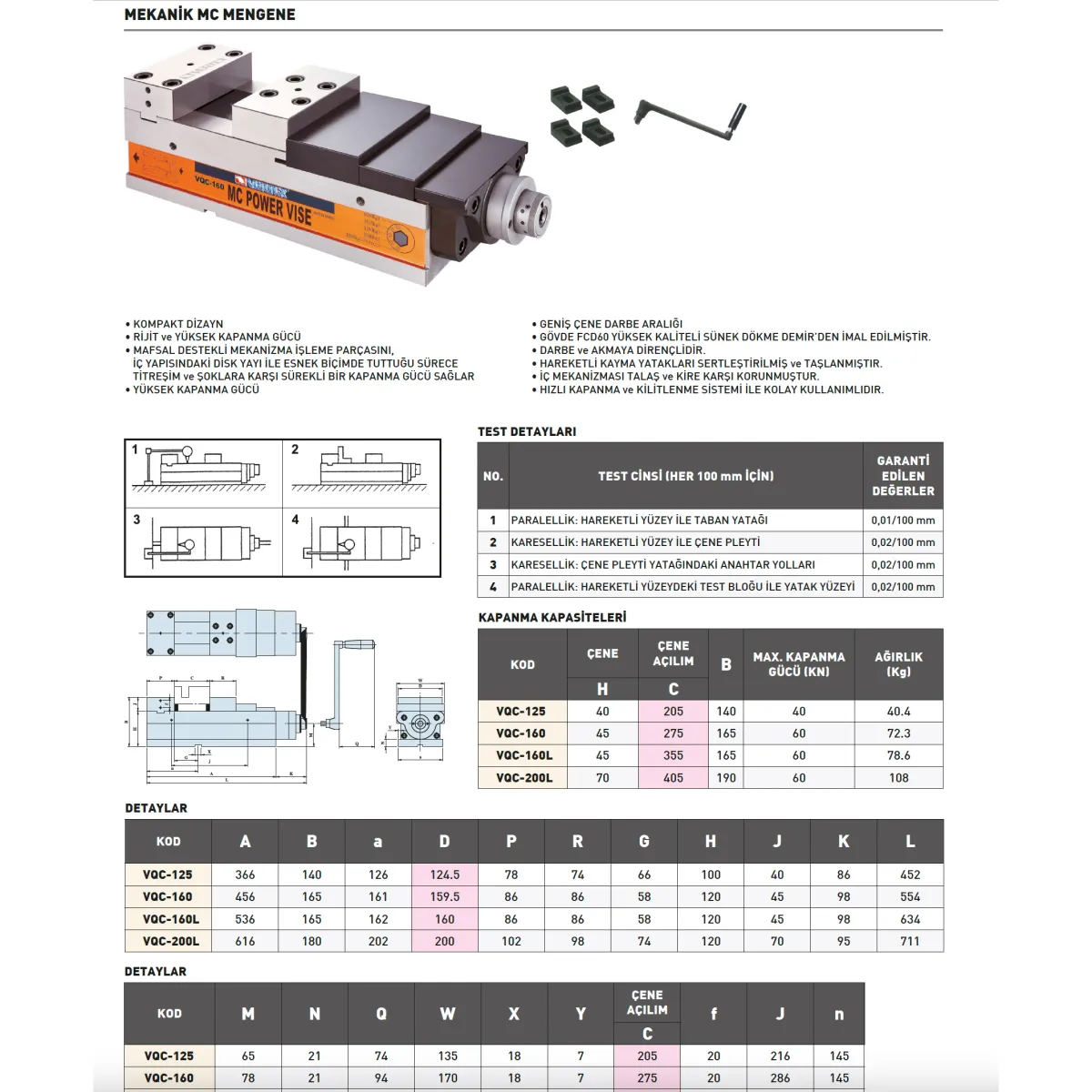 Vertex V-VQC-160 160X275mm Geniş Açılımlı Mc Mengene — görsel 2