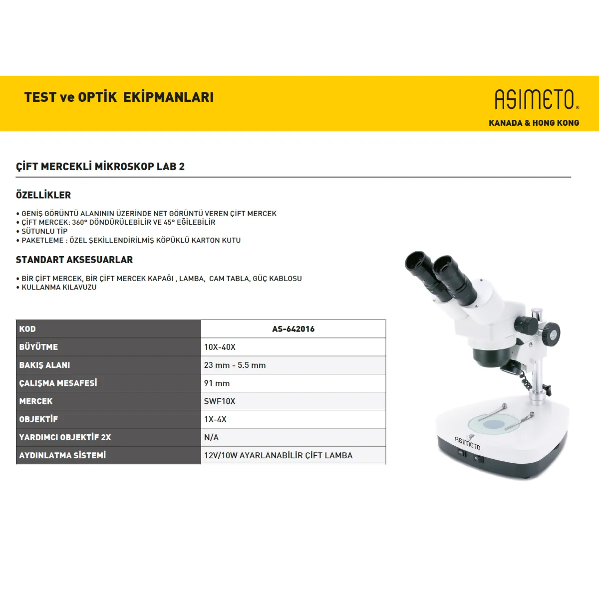 Asimeto AS-642016 Lab2 Cift Okulerli  Mikroskop — görsel 2