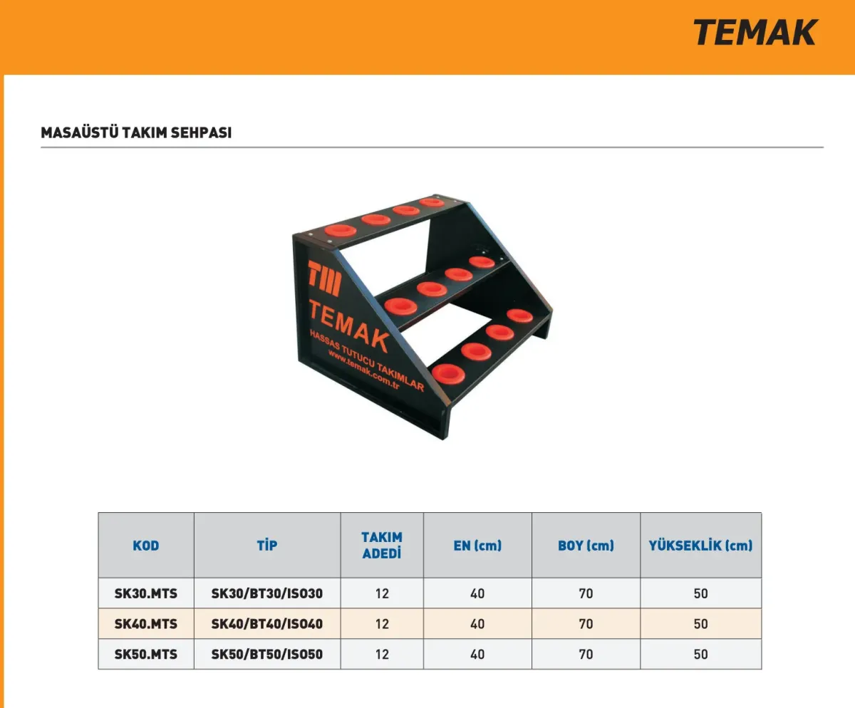 Temak SK40.BT40.ISO40 Masaüstü Takım Sehpası — görsel 2