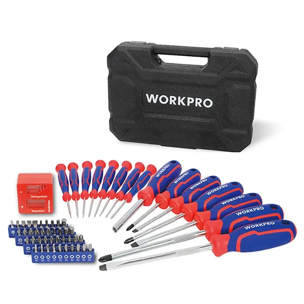 Workpro WP200518 56 Parça CR-V Manyetik Profesyonel Tornavida & Bits Uç Seti — görsel 1