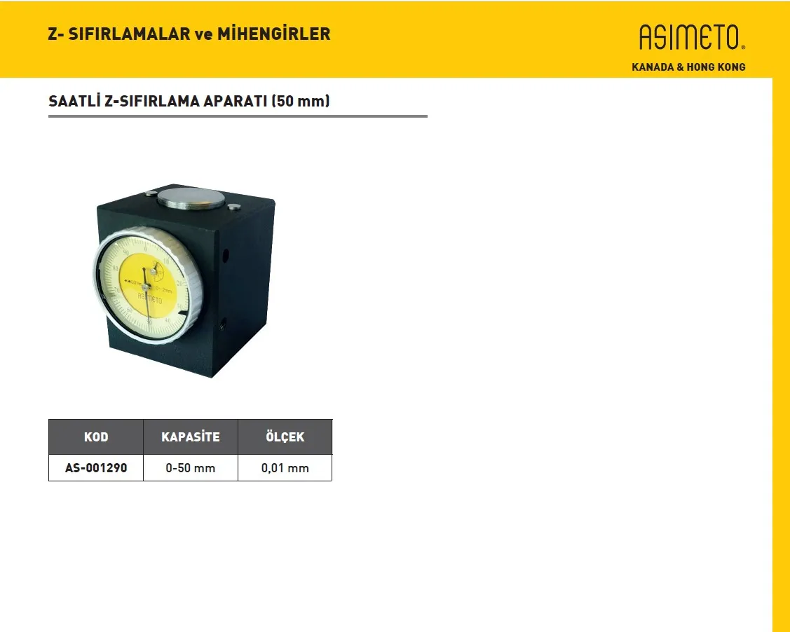 Asimeto 0-50mm Saatli Z-Sıfırlama — görsel 2