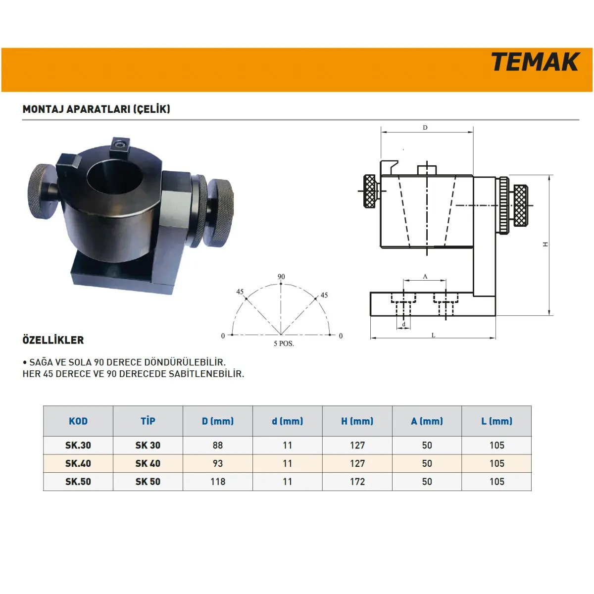 PLD TM.SK.40 SK40 Çelik Montaj Aparatı — görsel 2