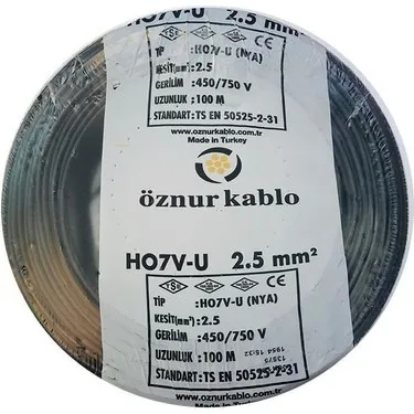 Öznur 2,5 NYA Kablo 100mt. — SarıYeşil — görsel 10