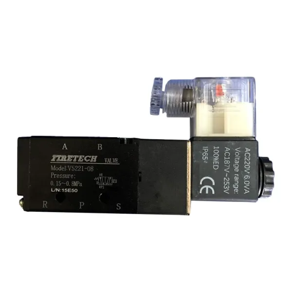 Firetech V5221E4-08 1/4" 5/2 Tek Bobin Valf