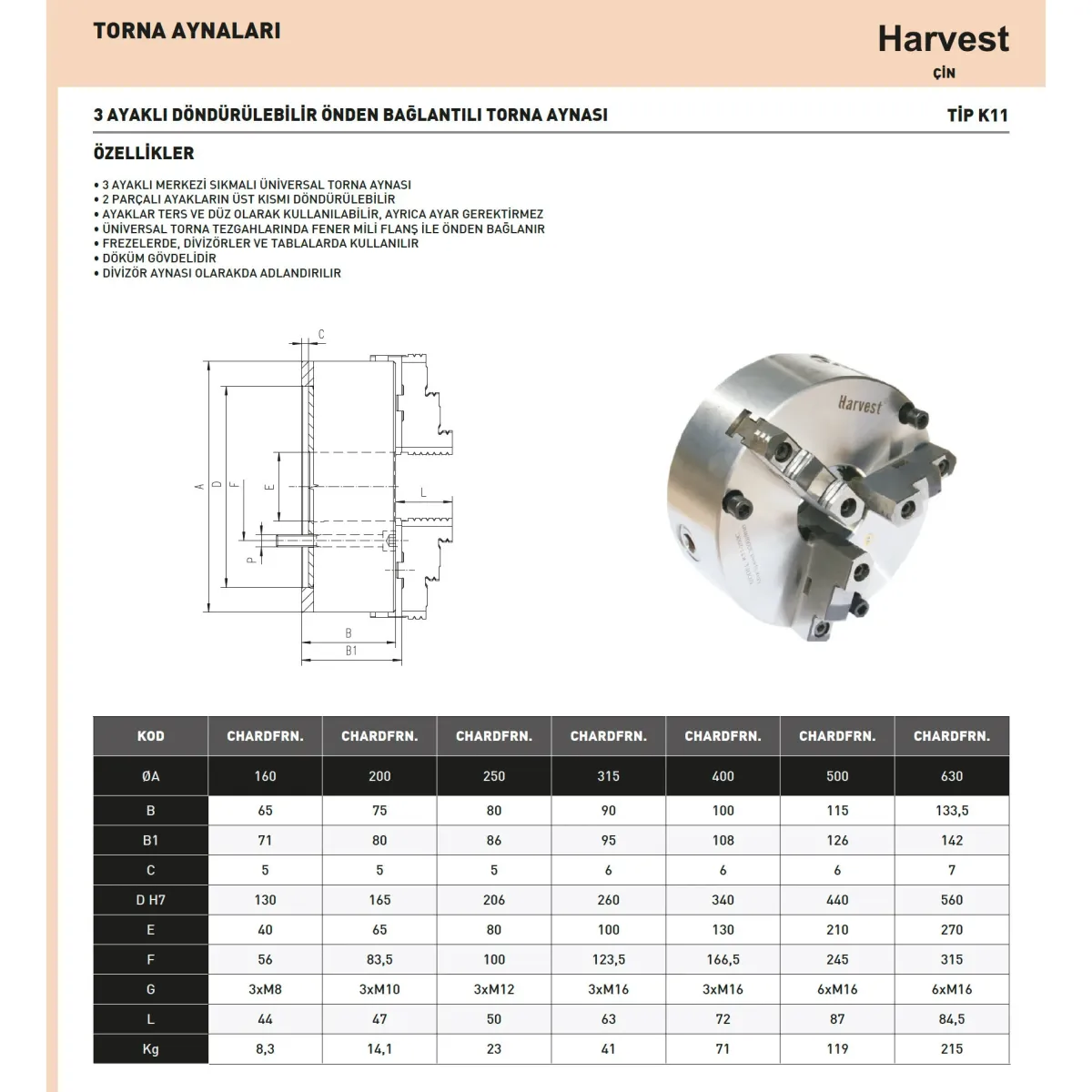 Harvest 400x3 Torna Aynası (Önden Bağlantılı) — görsel 2