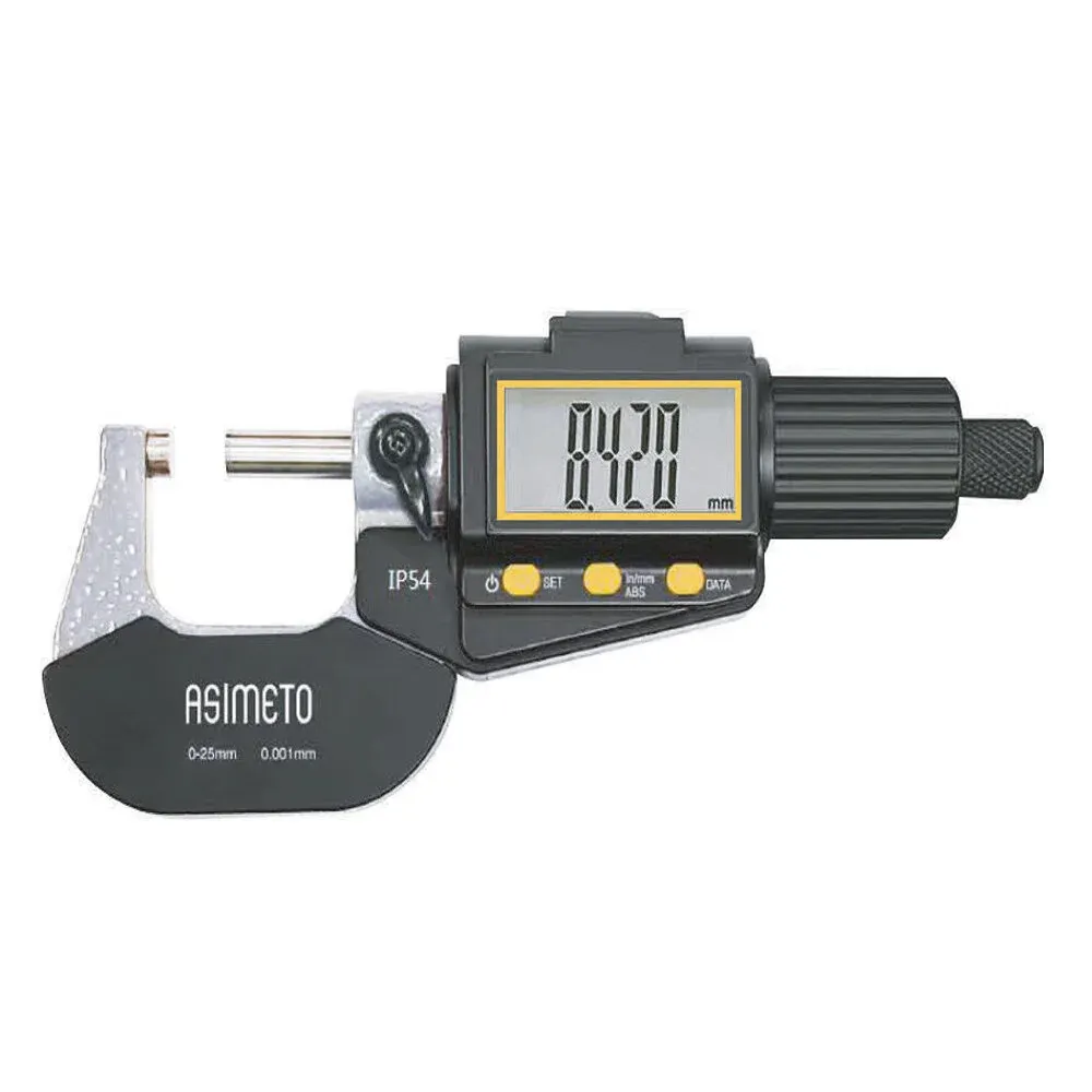 Asimeto AS-116012 0-25mmx0.001 IP54 Dijital Dış Çap Mikrometre — görsel 1