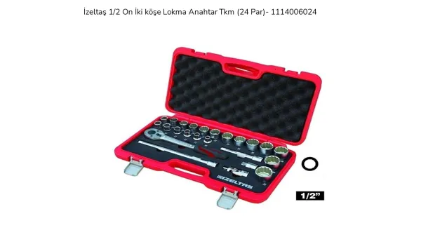 İzeltaş 1/2" On İki Köşe Lokma Anahtar Takımı 24 Parça 1114006024