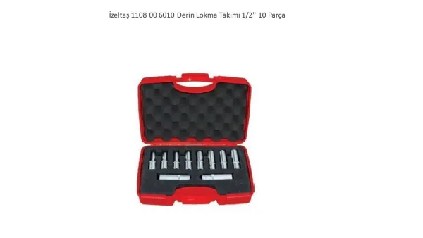 İzeltaş 1/2" Altı Köşe Derin Lokma Takımı 10 Parça 1108006010