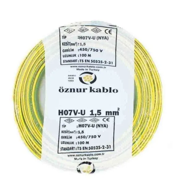 Öznur 1,5 NYA Kablo 100mt. — SarıYeşil — görsel 5