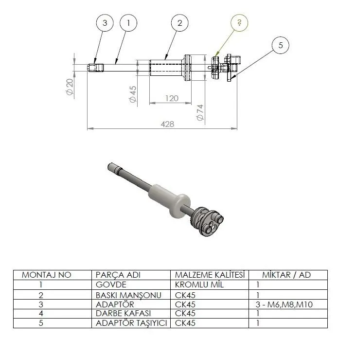 GNS PPS-0610 Mekanik Pim Çektirme Seti M6-M8-M10 — görsel 3