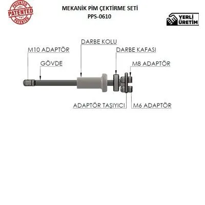 GNS PPS-0610 Mekanik Pim Çektirme Seti M6-M8-M10 — görsel 4
